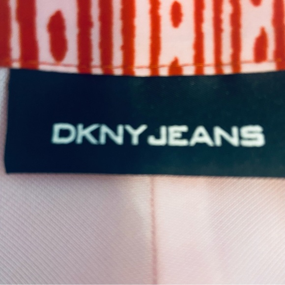 DKNY Halter Swing Dress Womens Sz S Red Striped Layered Asymmetrical Scarf Dress - Picture 7 of 9